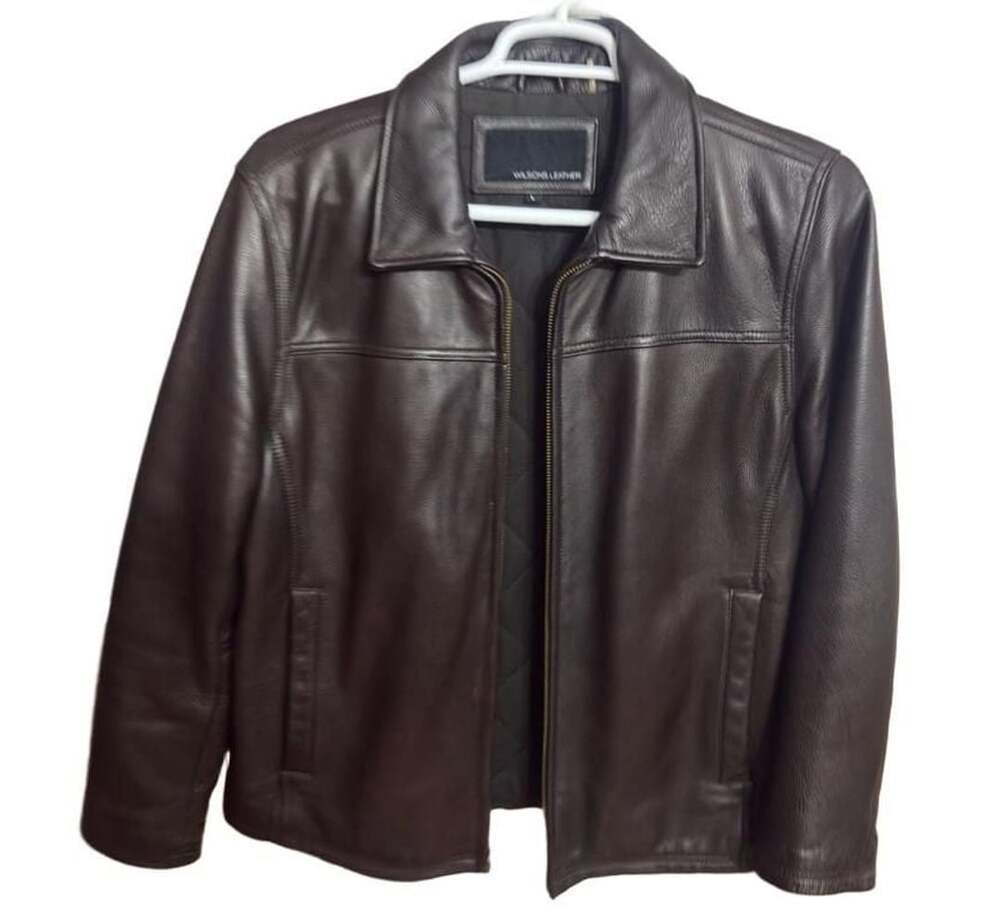 Wilsons Leather Jacket Size L Brown Thinsulate Insulation